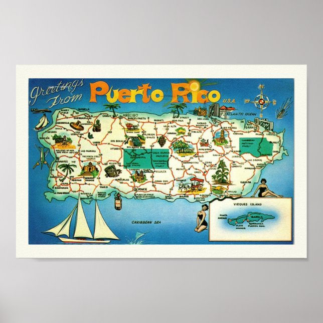 Poster Imprimer Porto Rico Vieques (Devant)