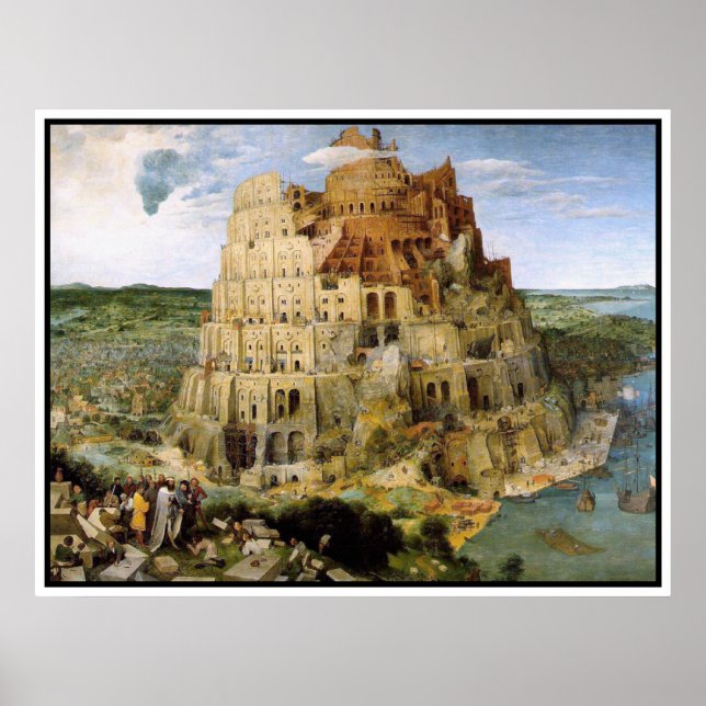 Poster Imprimer/Poster : Tour de Babel - Peter Bruegel (Devant)