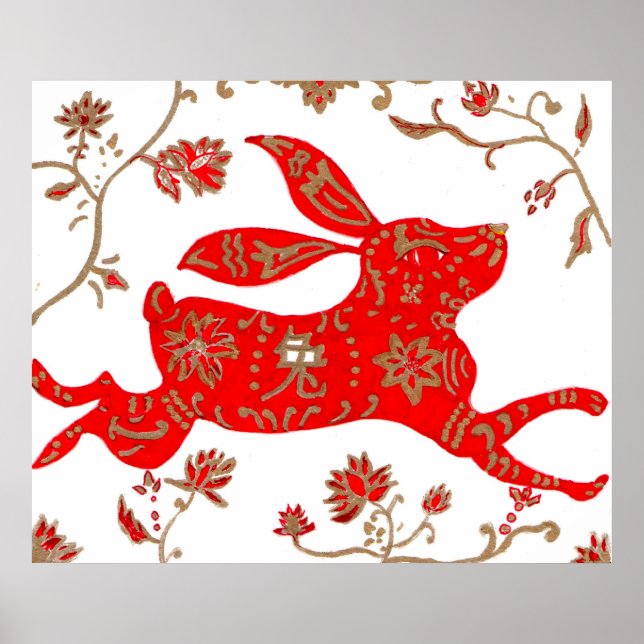 Poster Imprimer, Rabbit du Nouvel An chinois (Devant)