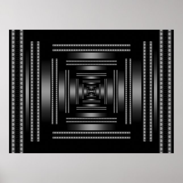 Poster Imprimer Rectangle Vision Noir Abstrait (Devant)