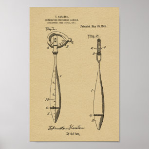 Poster Imprimer Reflex Hammer, art breveté Médicale 1918