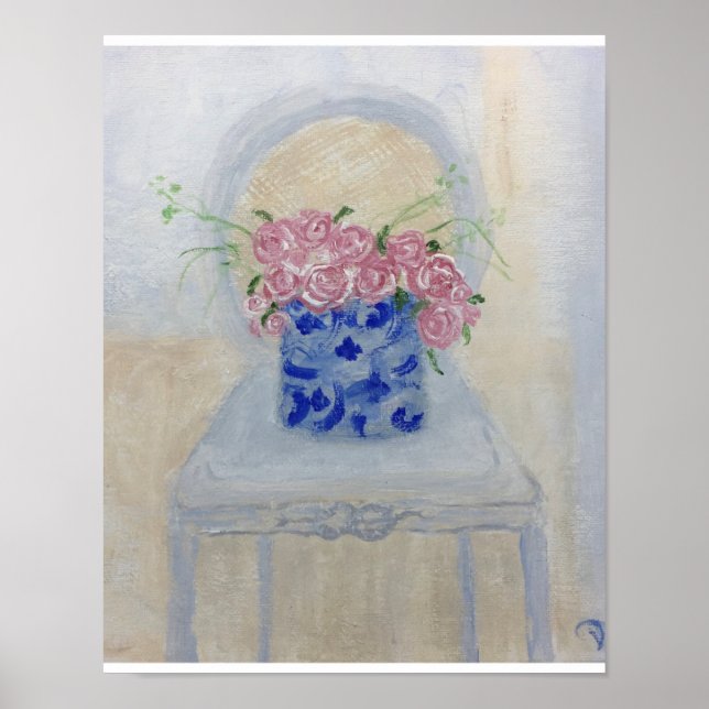 Poster Imprimer Rose rose chaud Ginger Jar Art (Devant)