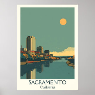 Poster Imprimer Sacramento California Art   Capitole d'Ét