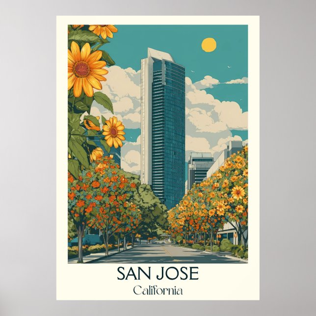 Poster Imprimer San Jose California Art | Silicon Valley (Devant)