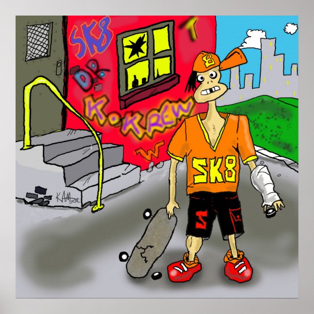 Poster Imprimer "SK8"- par Kev Moore (Devant)