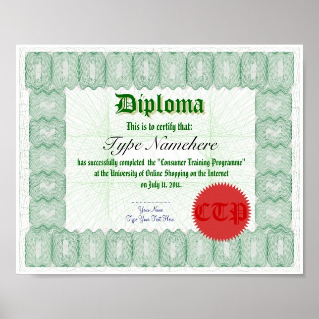 Poster Imprimer un certificat de diplôme (Devant)