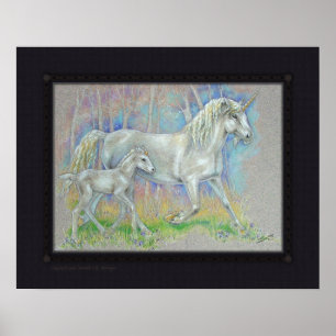 Poster Imprimer - Unicorne et bébé