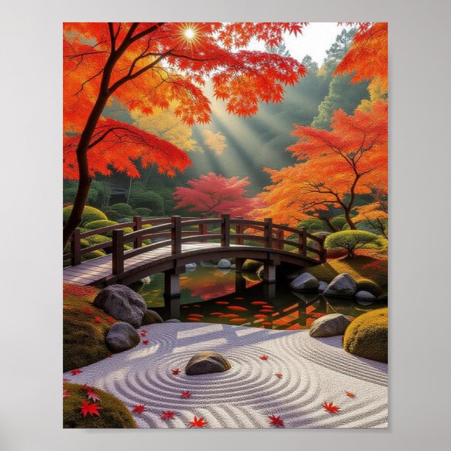 Poster Imprimer, valeur Tranquil Zen GardPoster Papier (M (Devant)