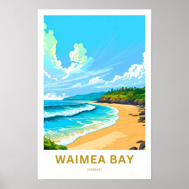 Poster Imprimer voyage de Waimea Bay Hawaii (Devant)