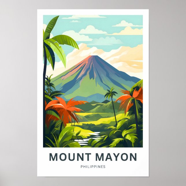 Poster Imprimer voyage du mont Mayon Philippines (Devant)