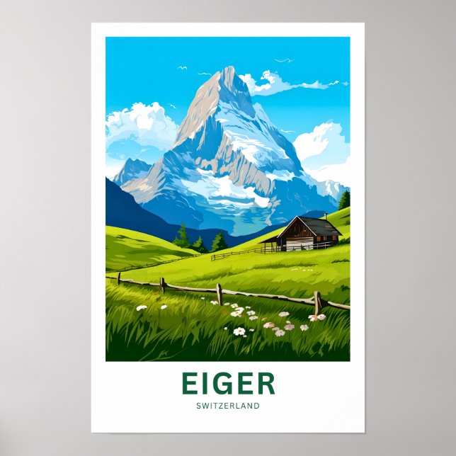 Poster Imprimer voyage Eiger Suisse (Devant)
