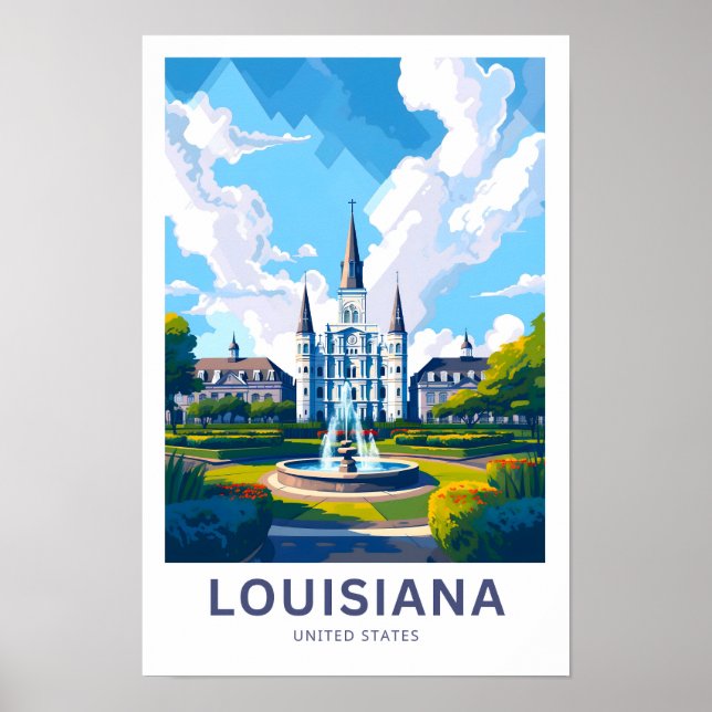 Poster Imprimer Voyage Louisiane États-Unis (Devant)