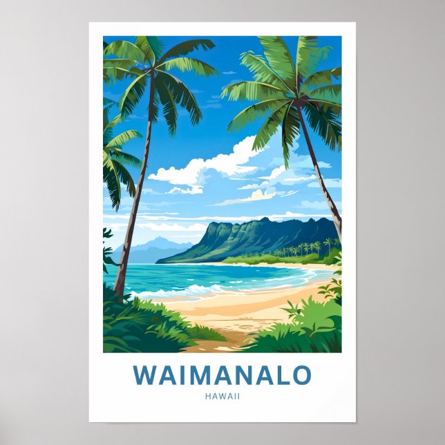 Poster Imprimer voyage Waimanalo Hawaii (Devant)