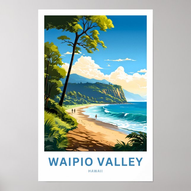 Poster Imprimer voyage Waipio Valley Hawaii (Devant)