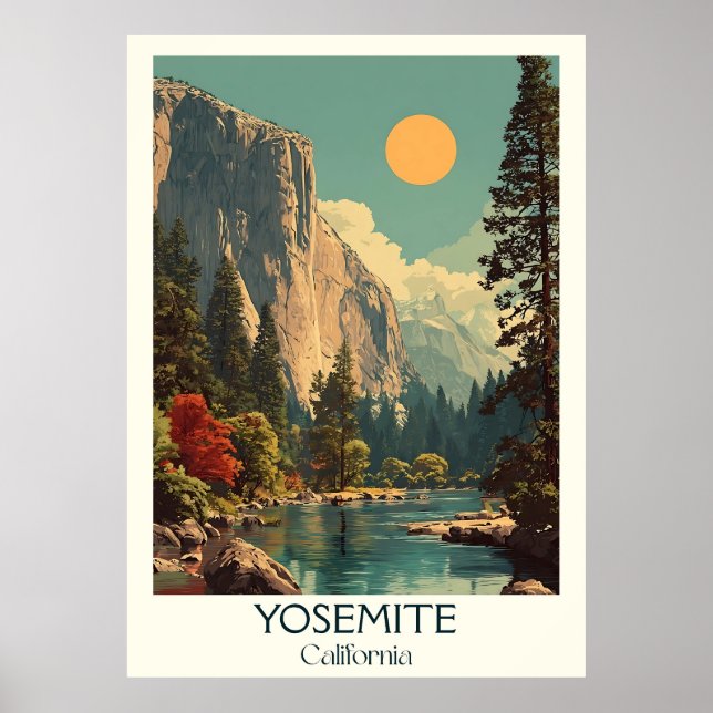 Poster Imprimer Yosemite California Art | Parc national (Devant)