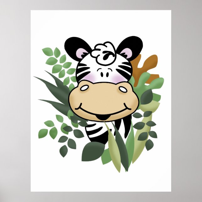 Poster Imprimer Zebra Jungle Art (Devant)