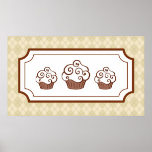 Poster Imprimerie d'art Cupcakes