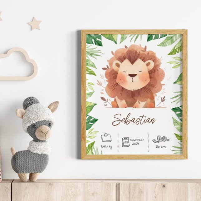Poster Imprimerie d'art de pépinière de lions personnalis (Créateur téléchargé)