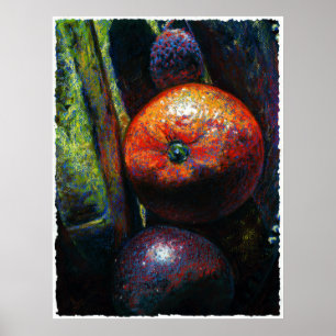 Poster Imprimerie d'art de quatre fruits