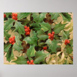 Poster Imprimerie d'art sainte de Noël Design vintage flo