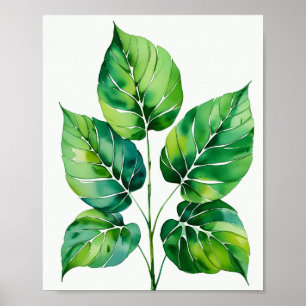 Poster Imprimerie de feuilles botaniques