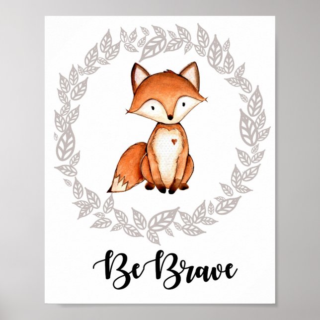 Poster Imprimerie de renard de bois (Devant)
