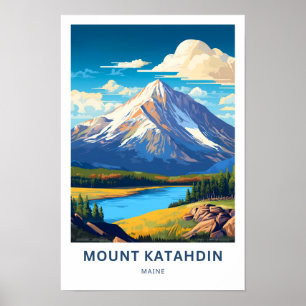 Poster Imprimerie de voyage du Mont Katahdin