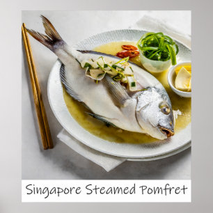 Poster Imprimerie Pomfret vapeur Singapour
