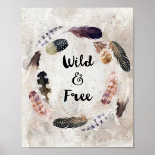 Poster Imprimerie sauvage et libre Boho Decor Dorm Emprei