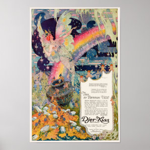Poster Imprimez l'arc-en-ciel Djer-Kiss vintage des année