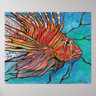 Poster Imprimez l'Art de l'incroyable poisson-Lion "Style