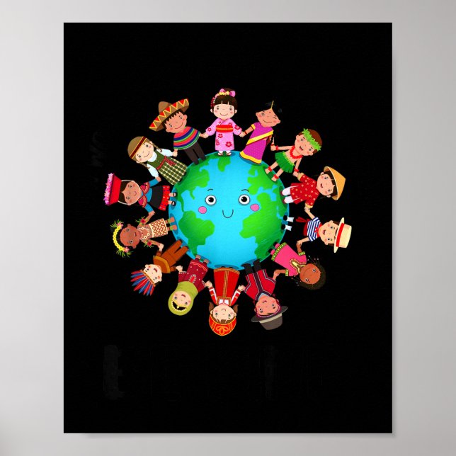 Poster In A World Be Kind Sitive Kids Choose Kindness Day (Devant)