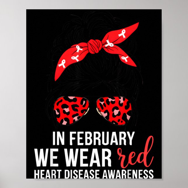 Poster In February We Wear Red Chd Heart Disease Awarenes (Devant)