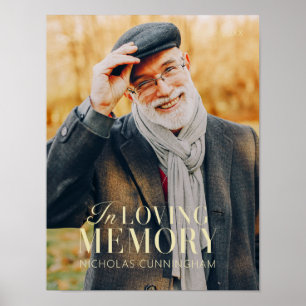 Poster In Love Memory Modern Elegant Photo Memorial