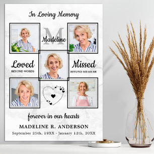 Poster In Love Memory Photo Collage Funérailles commémora