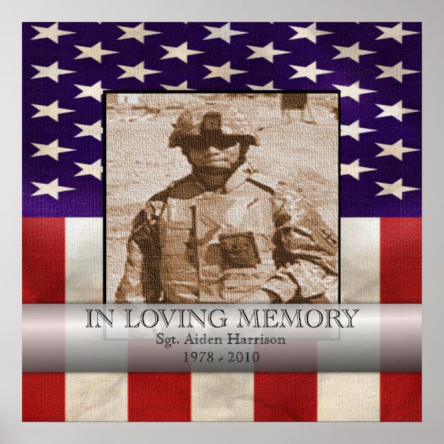 Poster In Love Memory Photo militaire personnalisée (Devant)
