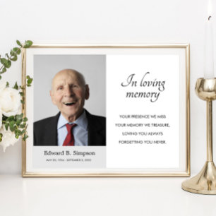 Poster In Loving Memory Funeral Memorial Poem With Photo