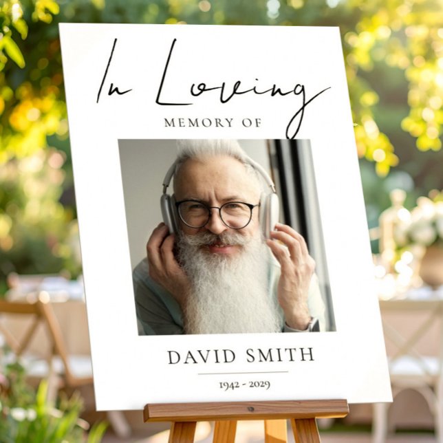 Poster In Loving Memory, Minimalist Photo for Grandpa (In Loving Memory, Minimalist Photo for Grandpa Poster, Loss of Loved One)