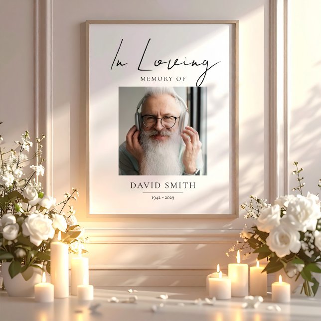 Poster In Loving Memory, Minimalist Photo for Grandpa (Créateur téléchargé)