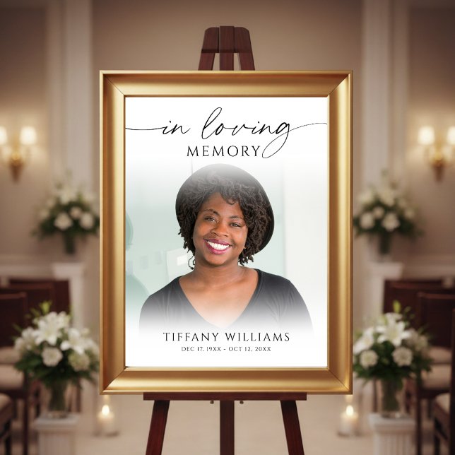 Poster In Loving Memory Photo Funeral Welcome Sign (Créateur téléchargé)