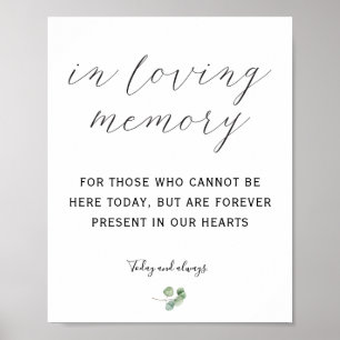 Poster In Loving Memory sign