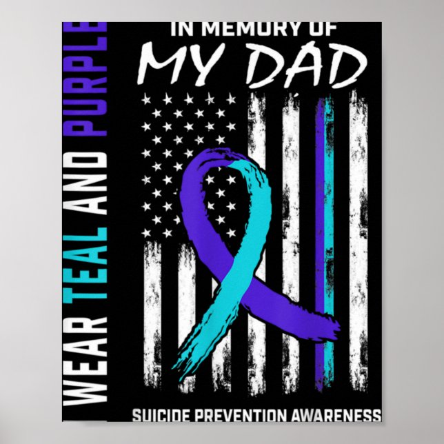 Poster In Memory Of Dad Suicide Prevention Awareness Amer (Devant)