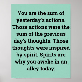 Poster "In moderation", funny, humor, joke