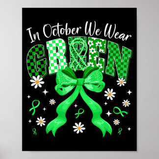 Poster In October We Wear Green For Dwarfism Awareness Gi
