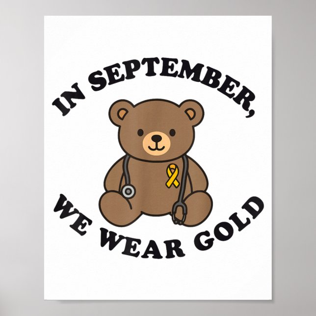 Poster In September We Wear Gold Pediatric Nurse Childhoo (Devant)