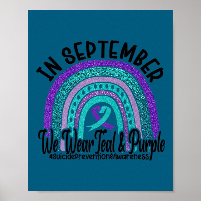 Poster In September Wear Teal And Purple Rainbow Suicide  (Devant)