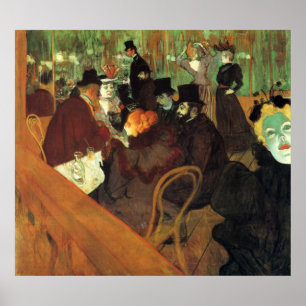 Poster In the Rouge by Toulouse-Lautrec