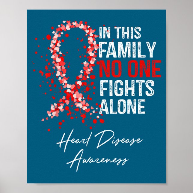 Poster In This Family Fights Alone Heart Disease Awarenes (Devant)