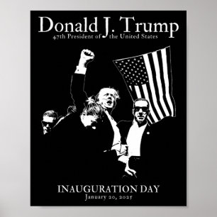 Poster Inauguration du 47e président Trump Jour de méga É