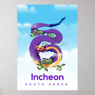 Poster Incheon Corée du Sud Dragon